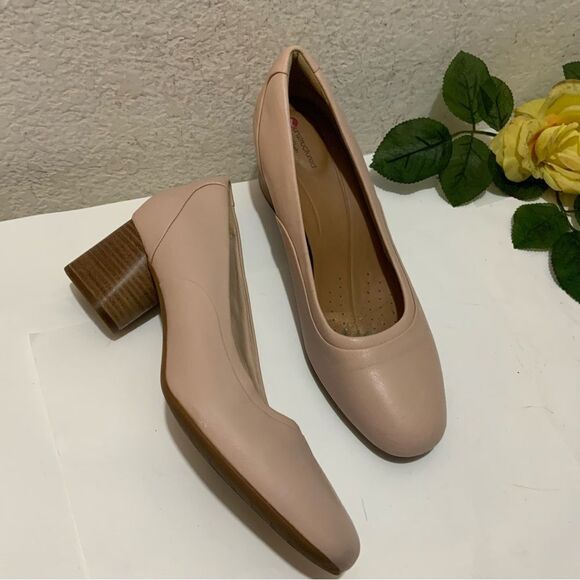 Clark’s unstructured Blush Pink Heel size 8.5 / 39.5 - Picture 2 of 10